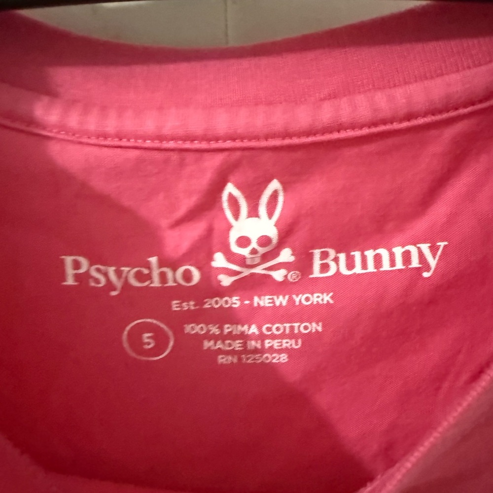 Psycho Bunny T-Shirt in Pink with Lime Logo - Picture 2 of 4